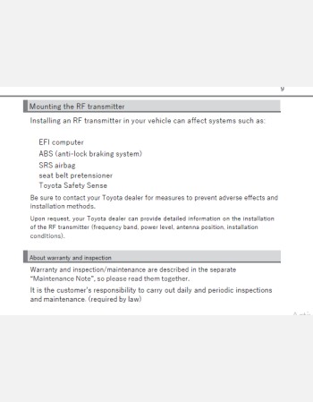 toyota fielder 2022-2023 owners manual in english